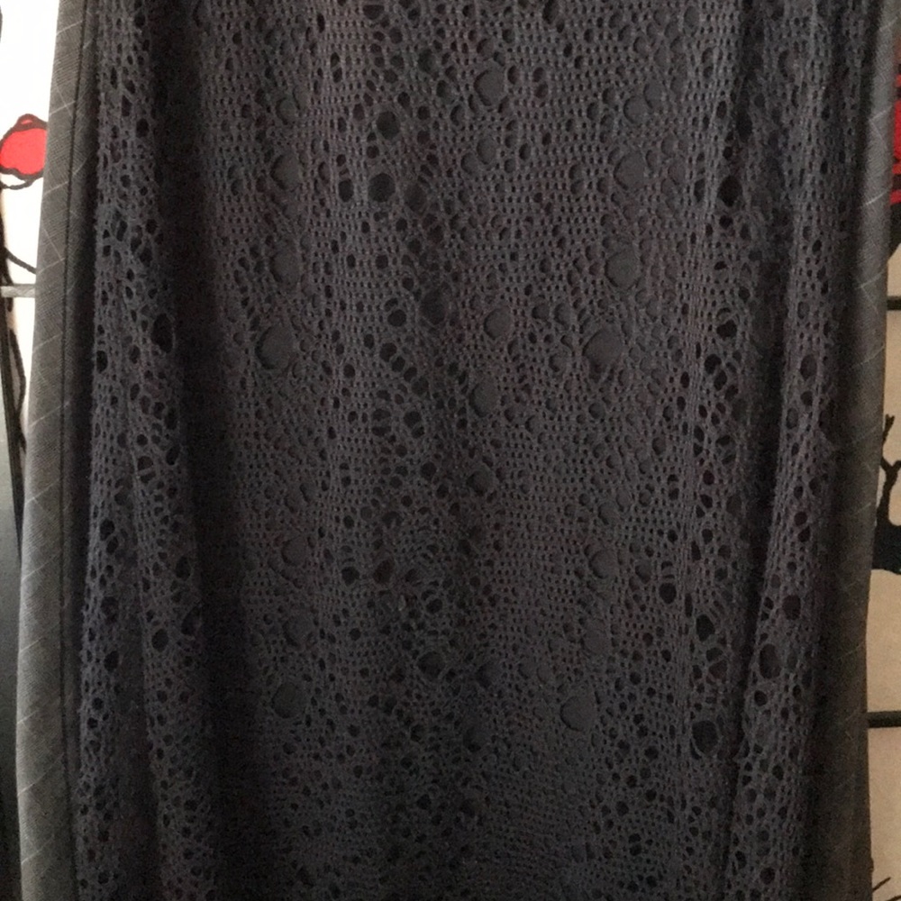 Black Crochet Knit Lace Maxi Skirt by Fickle - Picture 6 of 7